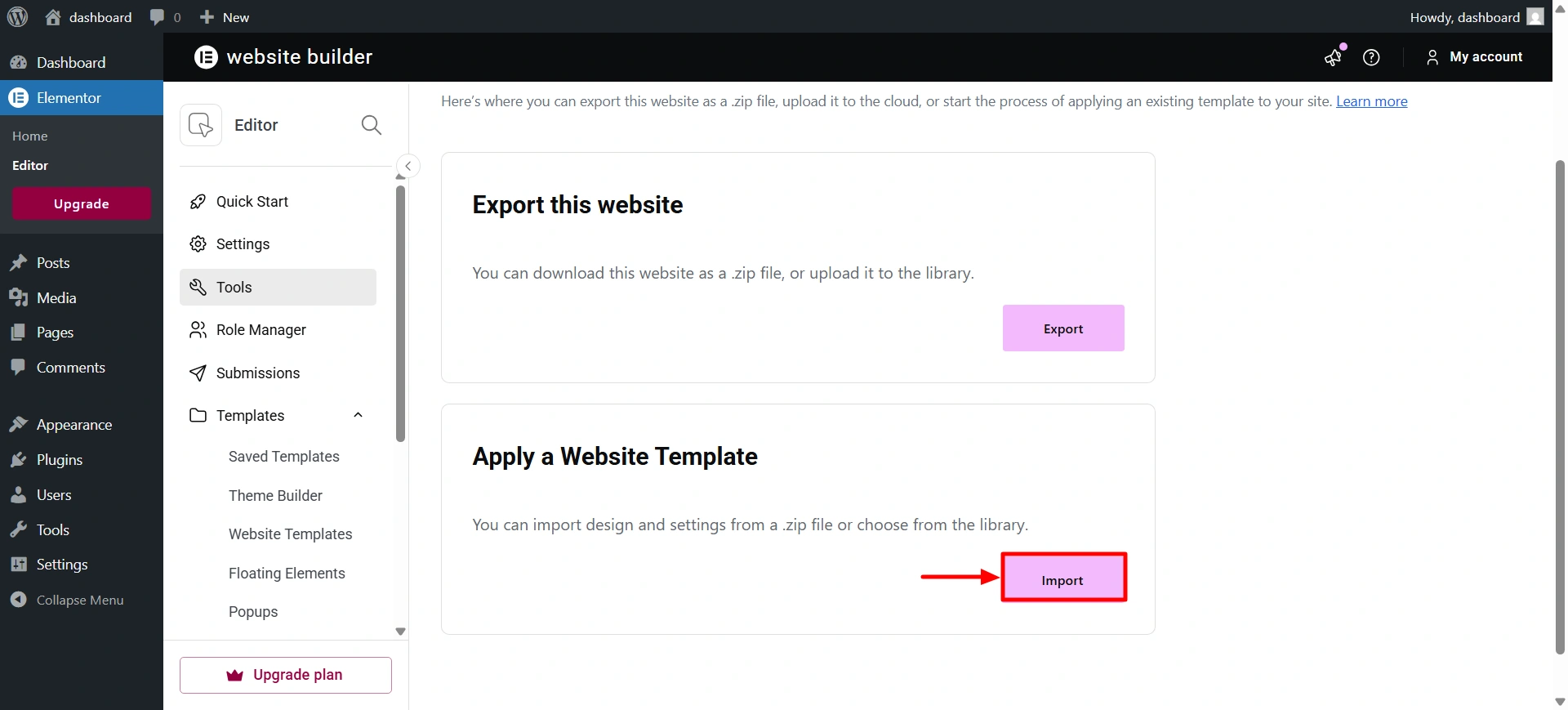 click import