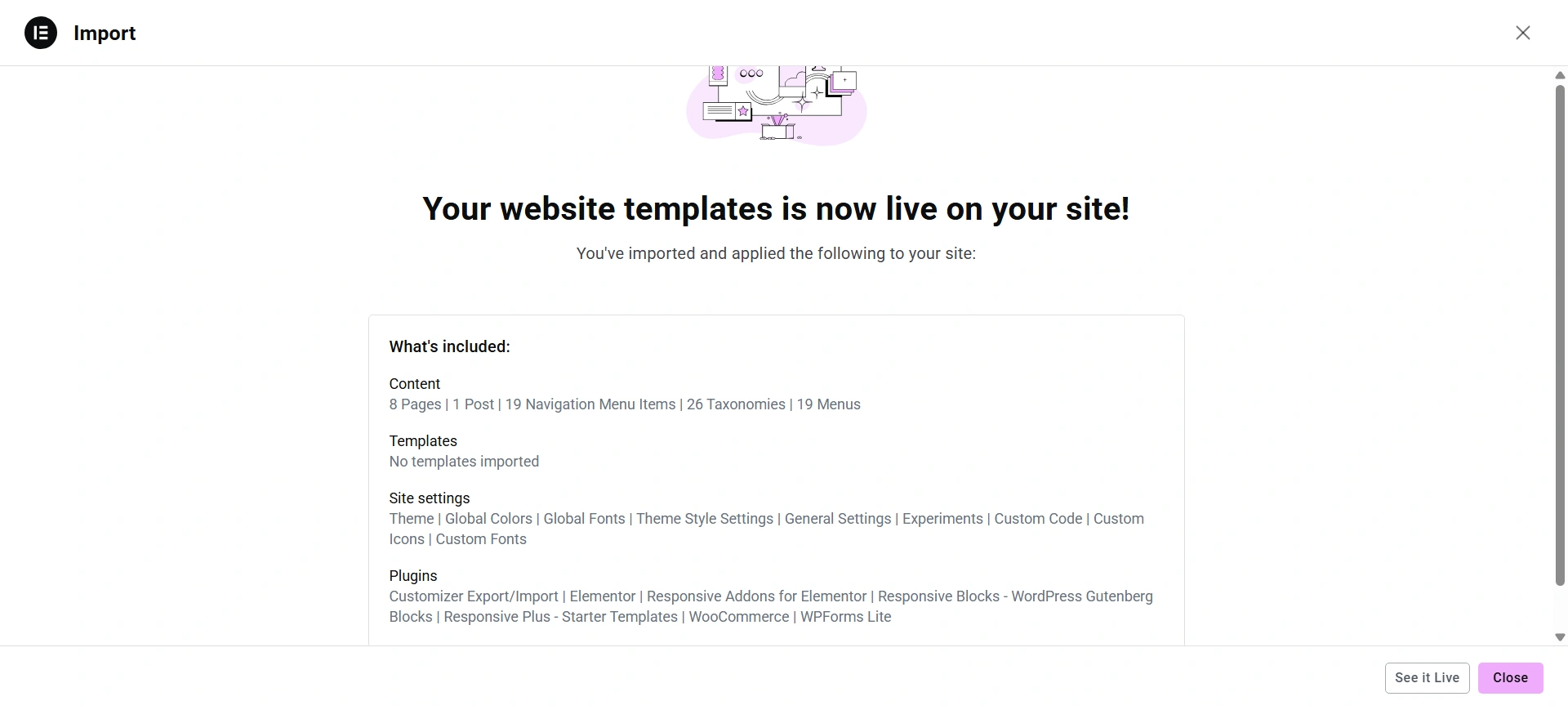 complete the import process