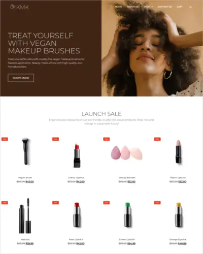 Cosmetics website template for beauty stores