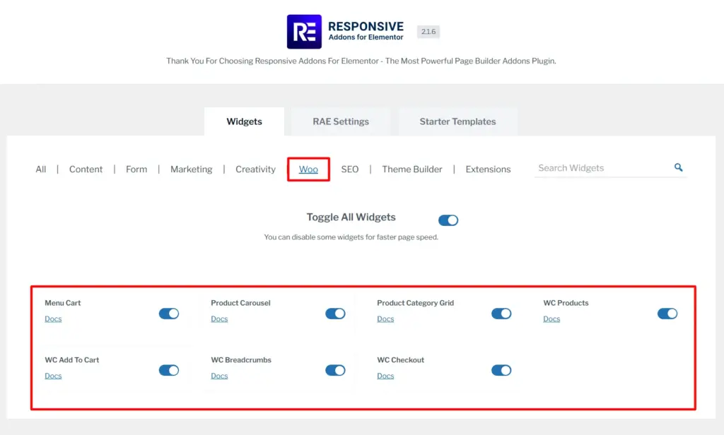 Woocommerce RAE widgets